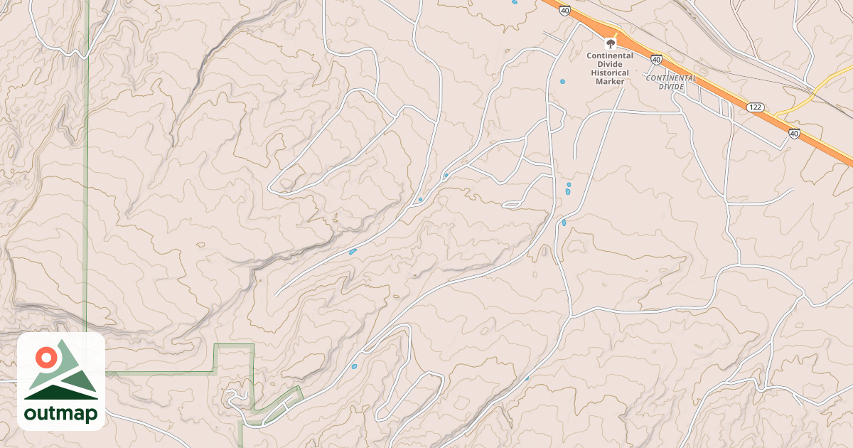 Map of CONTINENTAL DIVIDE