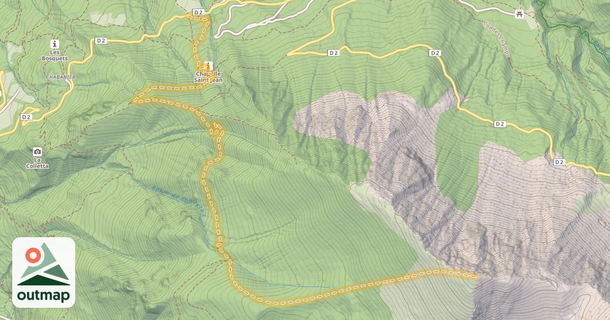 Map of Sommet de Noncière — Ratery