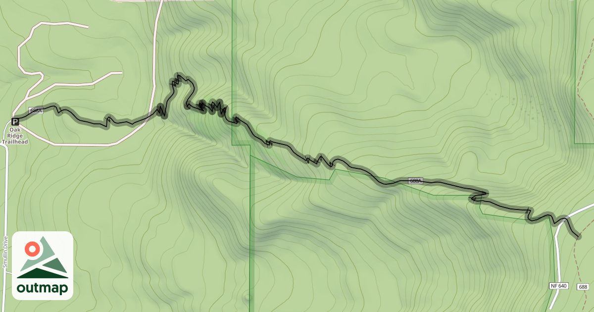Map of Oak Ridge Trail #688A