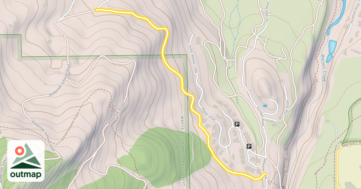 Map of Buttermilk Access Road