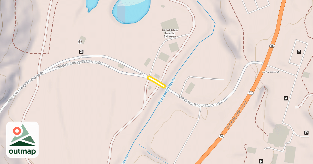 Map of Mount Washington Auto Road