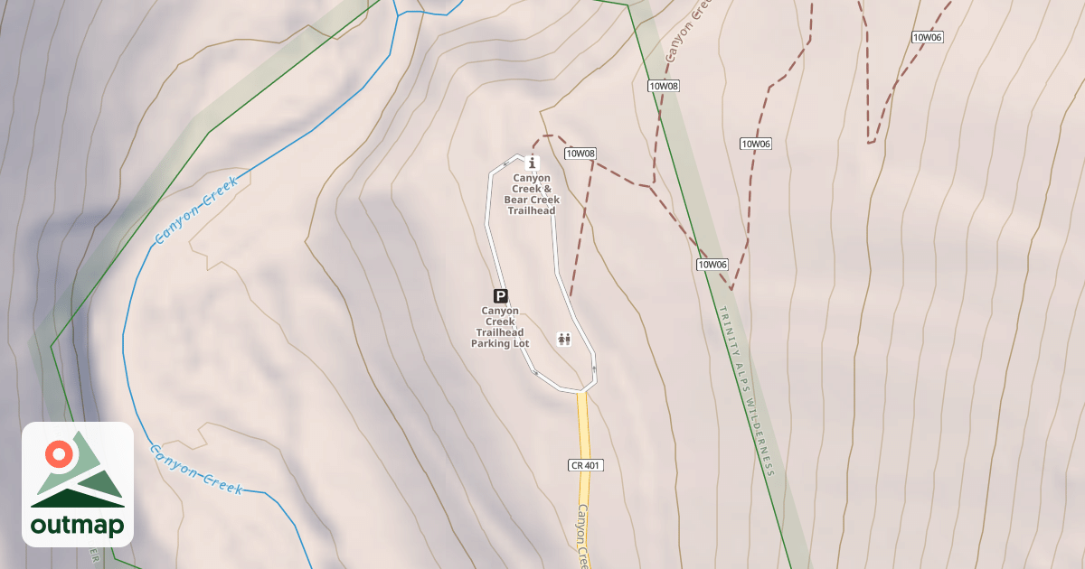 Map of CANYON CR TRAILHEAD