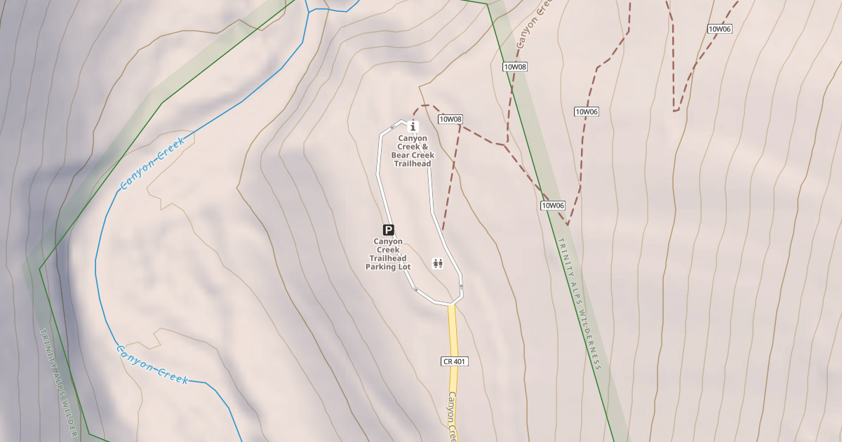 Map preview of CANYON CR TRAILHEAD