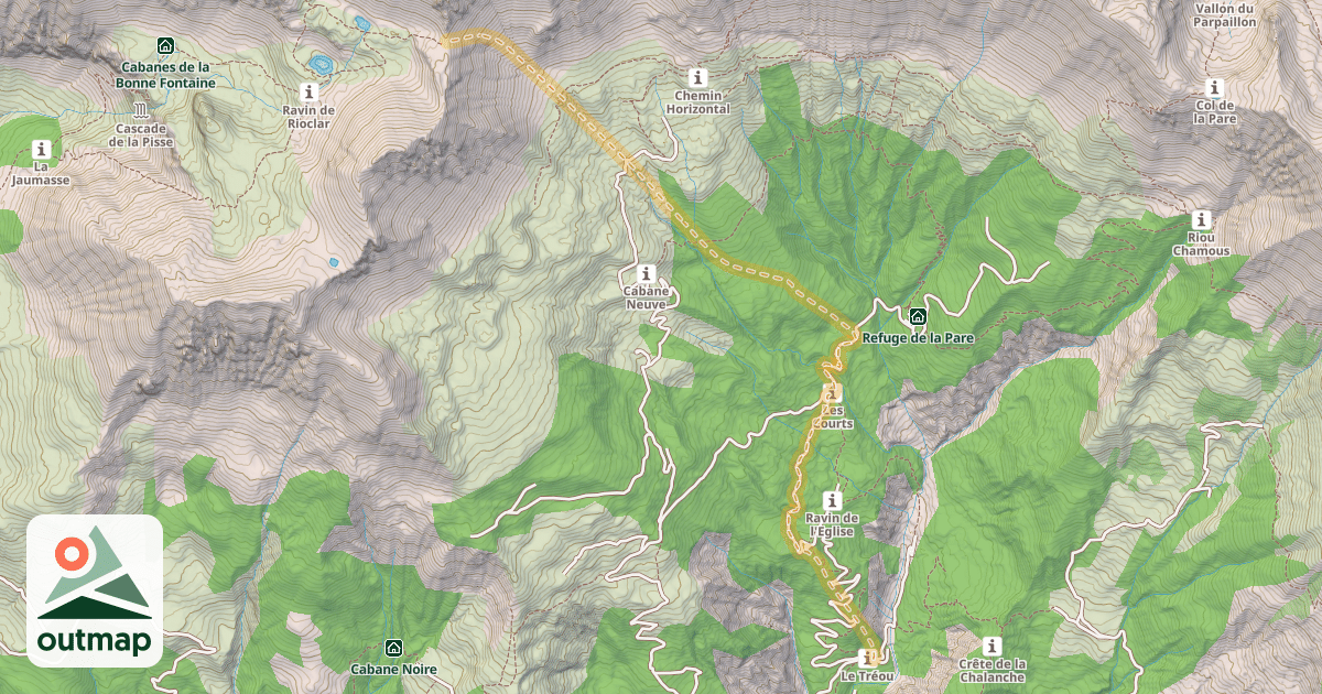 Map of Col de l'Aupillon — Tréou