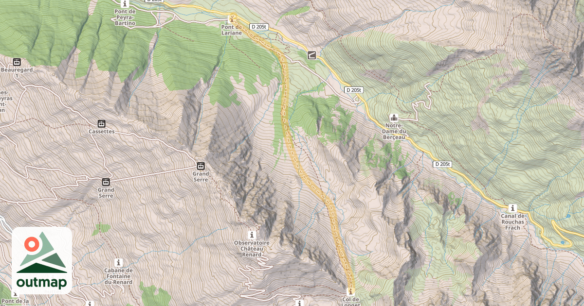 Map of Col de Longet — Pont de Lariane