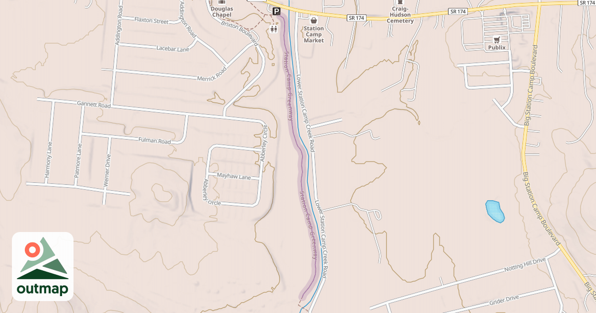 Map of Station Camp Greenway in Sumner