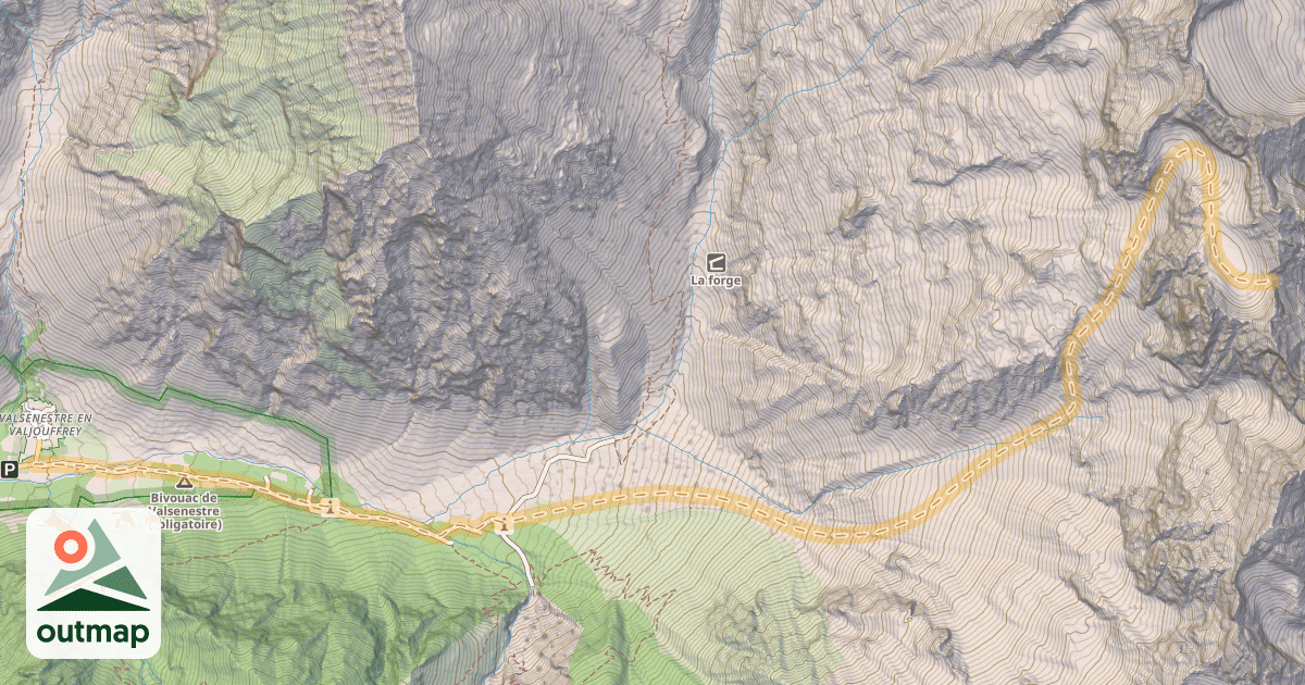 Map of Col du Vallon de Lanchatra — Valsenestre