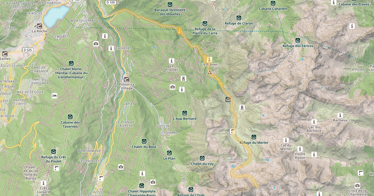 Map preview of Col des Fontaines — Le Pont du Veyton