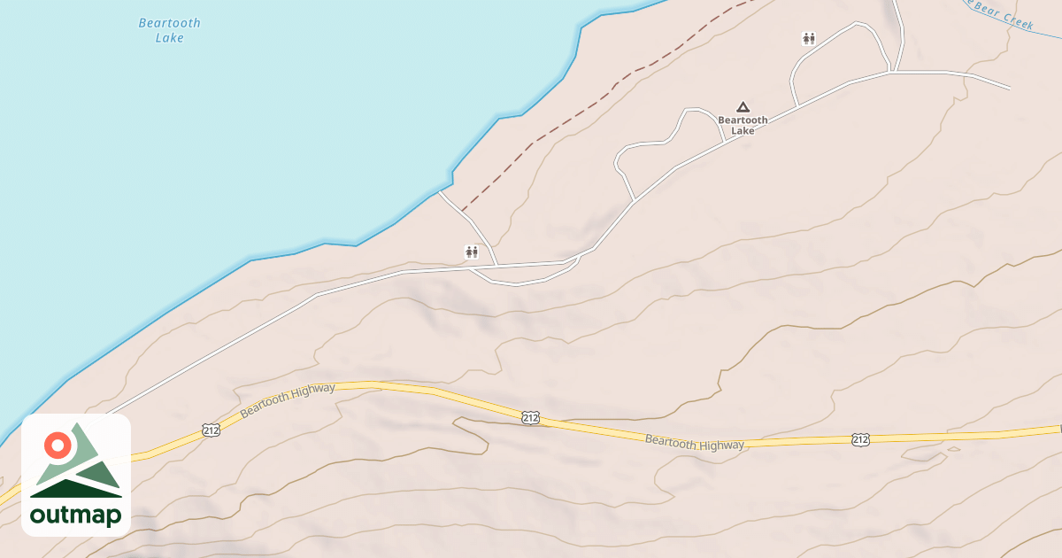Map of BEARTOOTH LAKE C G ACCESS