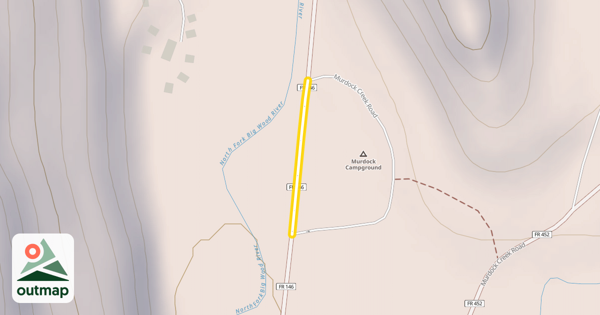 Map of North Fork Canyon Road