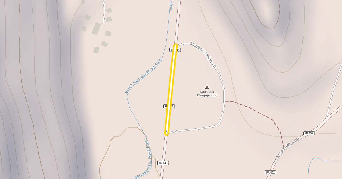 Map preview of North Fork Canyon Road