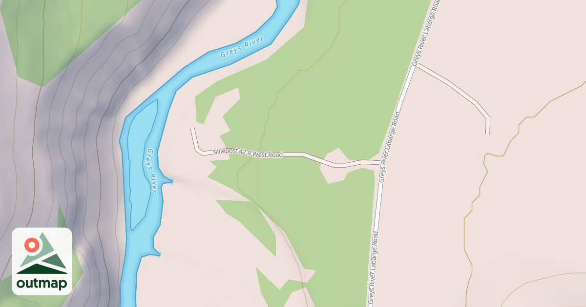 Map of MILEPOST 42.9 WEST