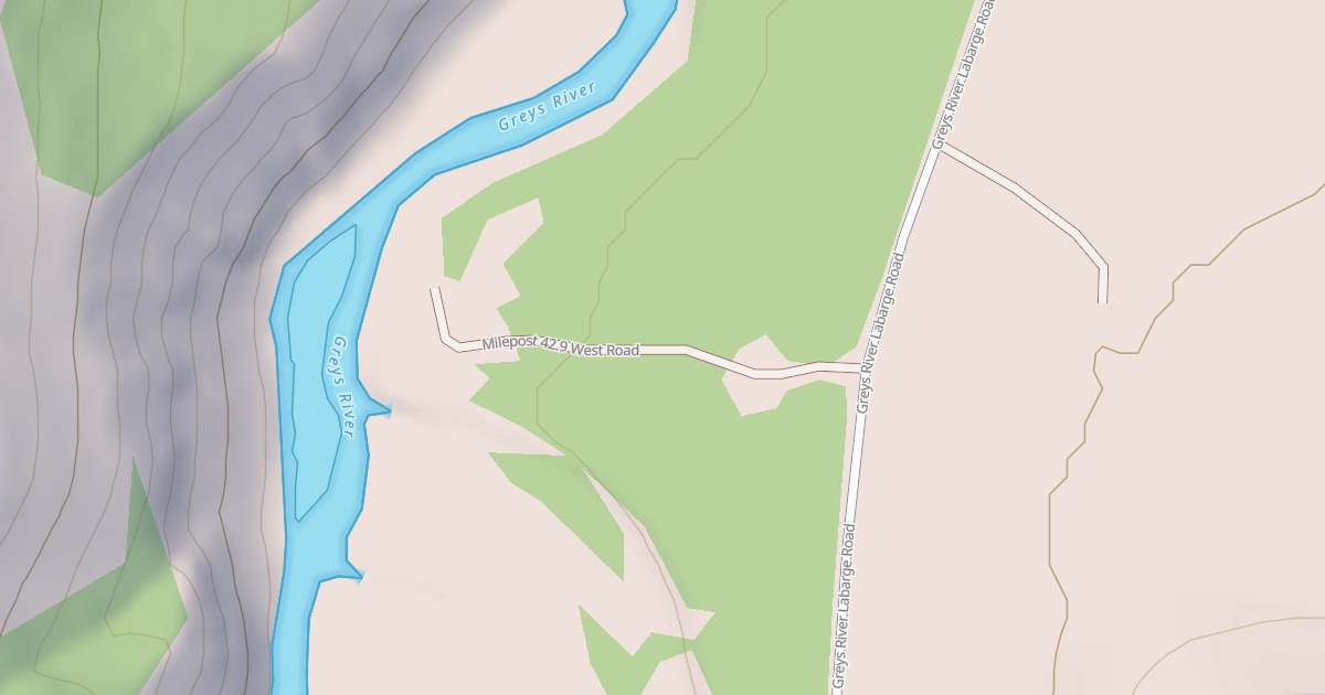 Map preview of MILEPOST 42.9 WEST