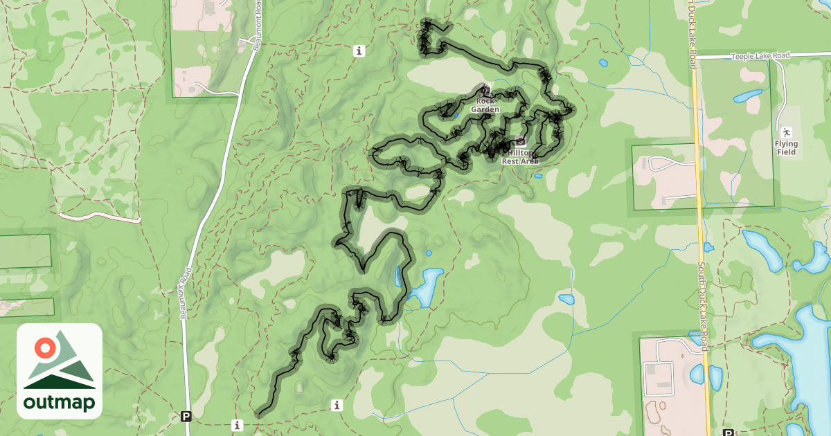 Map of Highland Mountain Bike Trails - B Loop