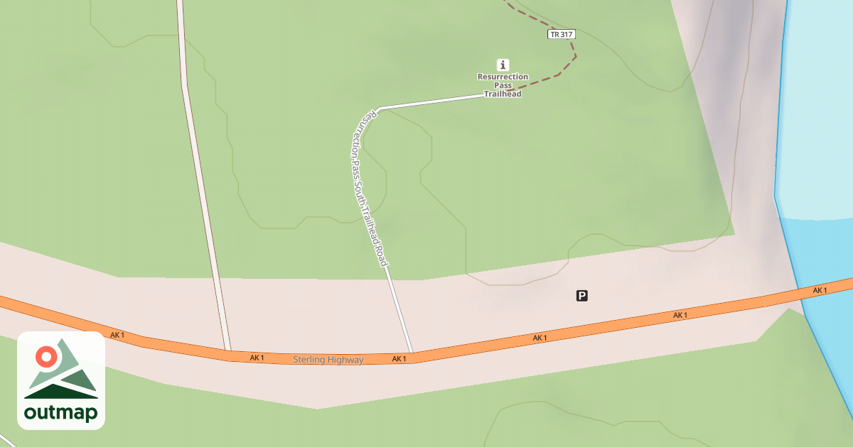 Map of RESURRECTION PASS S. TH ROAD