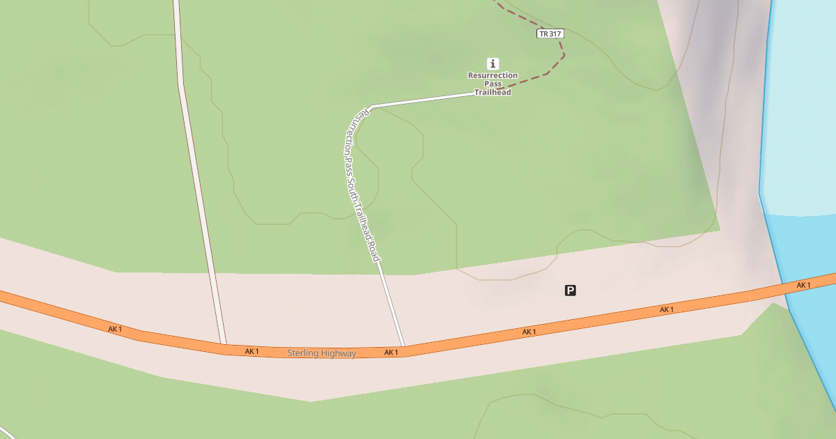 Map preview of RESURRECTION PASS S. TH ROAD