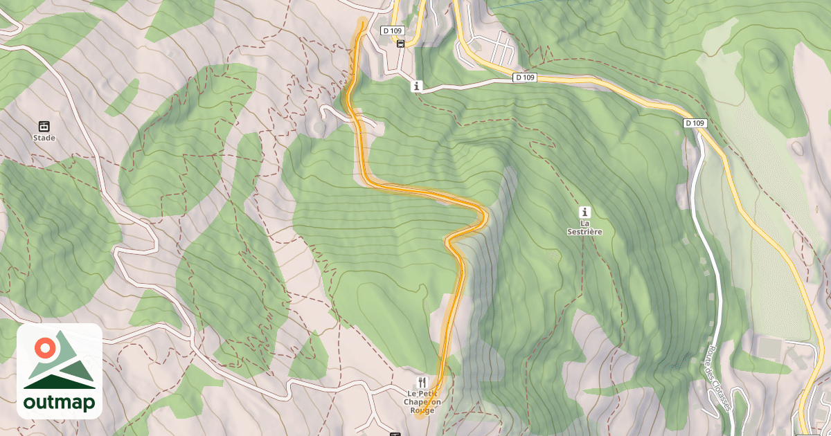 Map of Ancienne piste Clos du Serre - Hors Piste