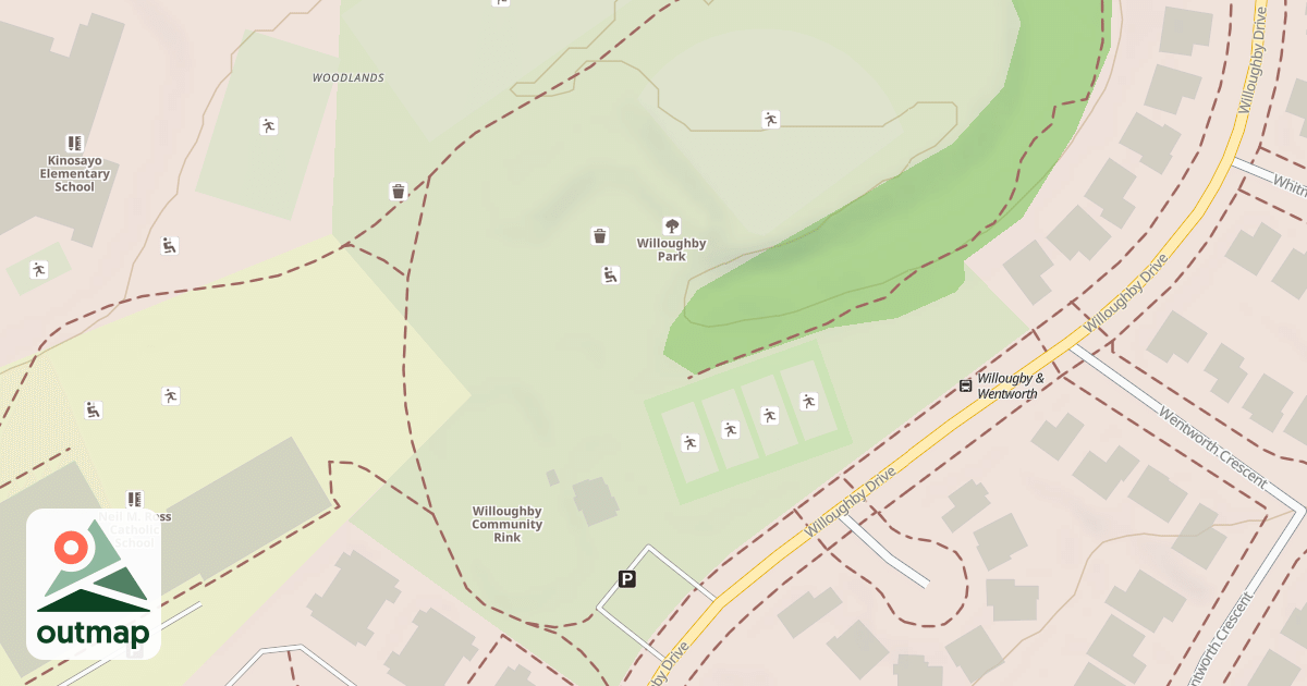 Map of Willoughby Sled Hill