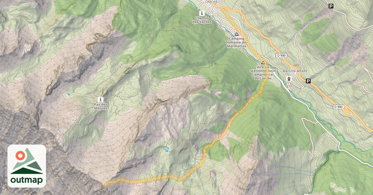 Map of Bec de l'Aigle — Larche