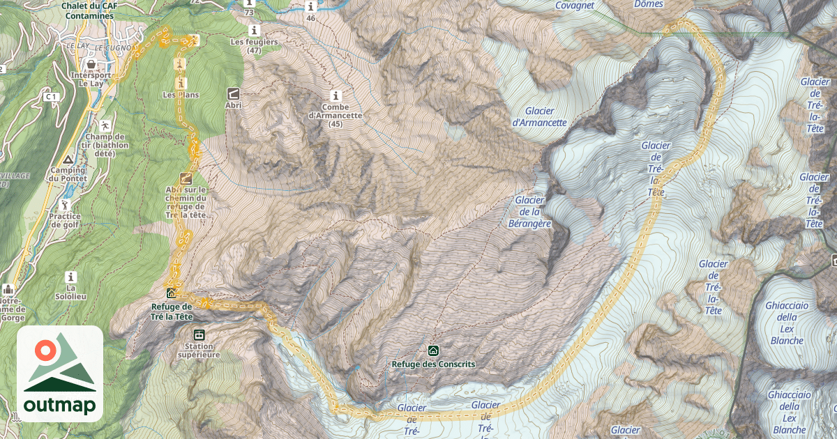 Map of Dôme de Miage Central — Cugnon