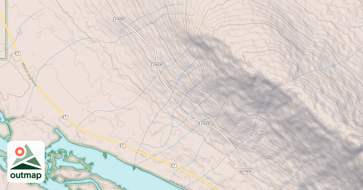 Map of NORTH BLIND RIVER