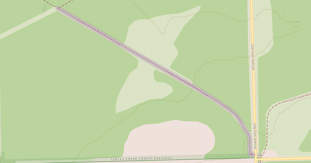 Map preview of Tinley Creek Red Paved Loop