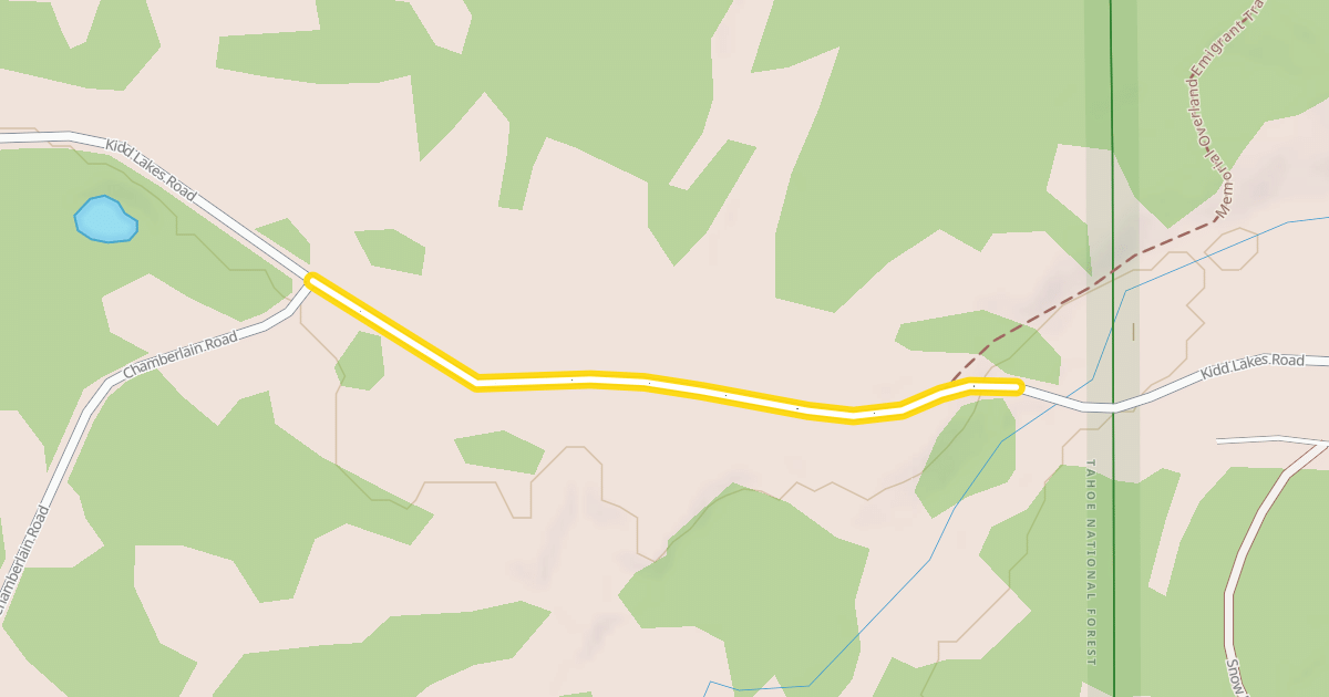 Map preview of Kidd Lakes Road