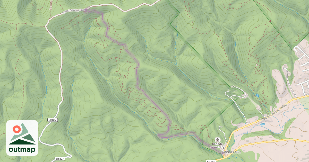 Map of Brush Mtn Trail (Highway)