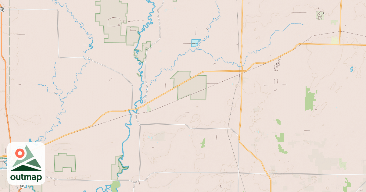 Map of Newton Blackmour State Trail in Outagamie