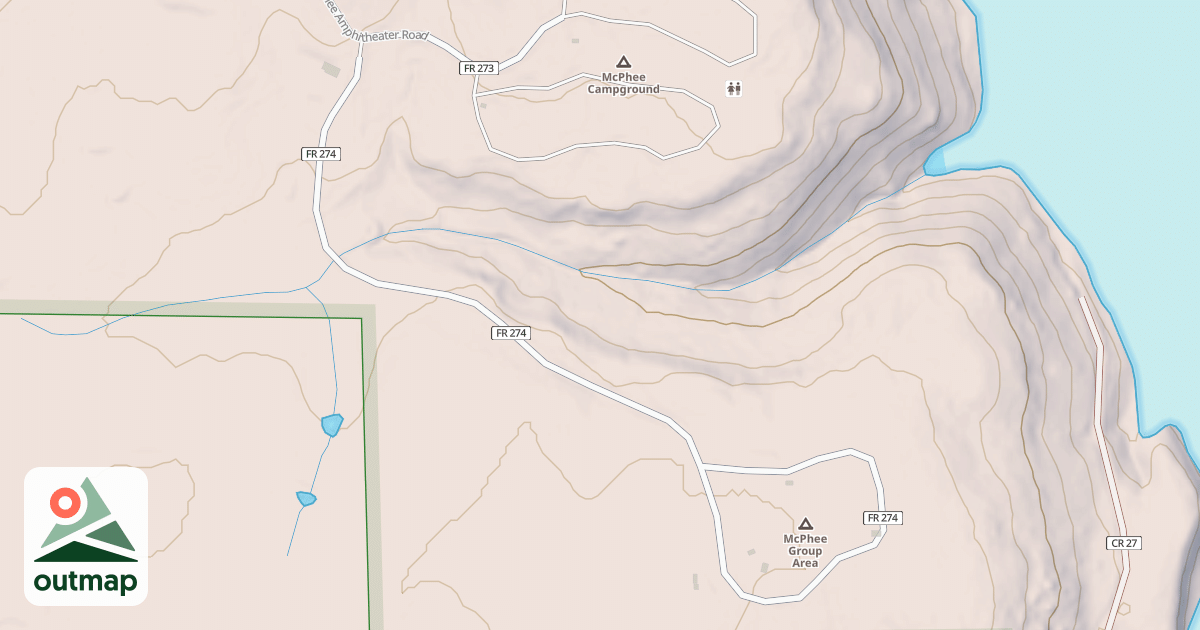 Map of MCPHEE GROUP CAMPING