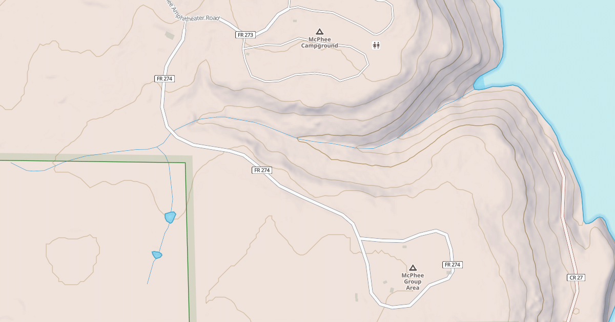 Map preview of MCPHEE GROUP CAMPING