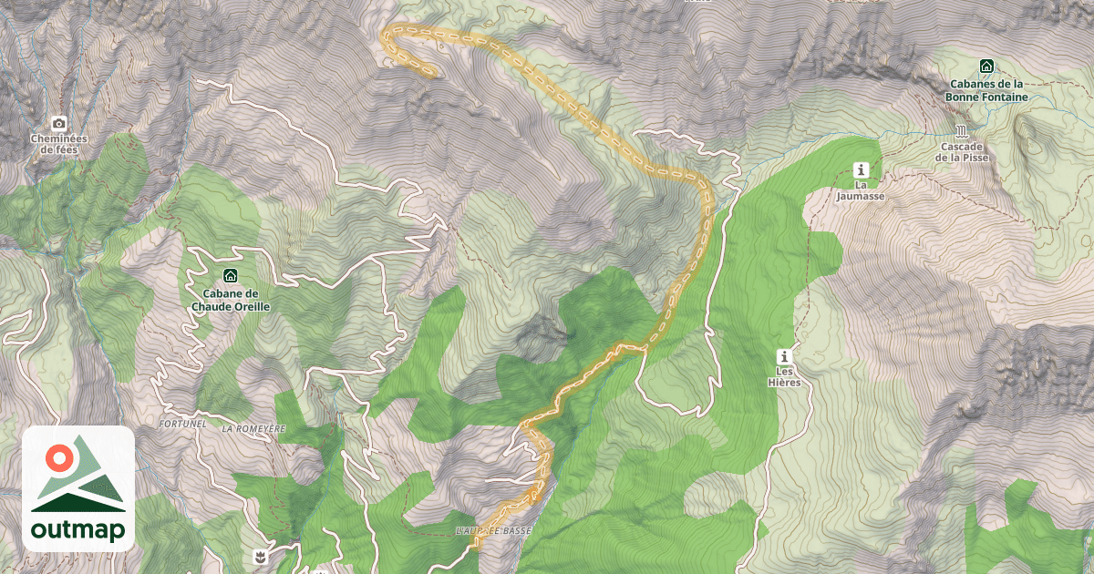 Map of Les Pinastéous — l'Aubrée-Basse