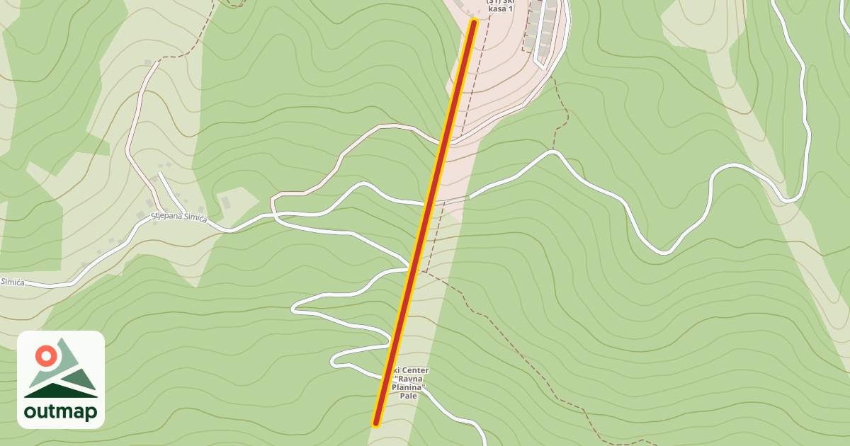 Map of (B) Ski lift "Ravna planina"