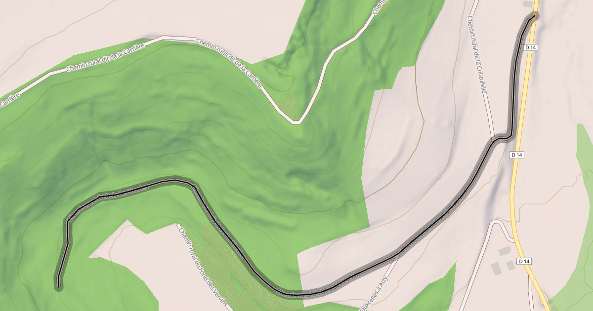Map preview of Chemin rural du Bois des Vervins