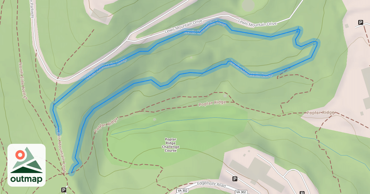 Map of Lewis Mountain Loop