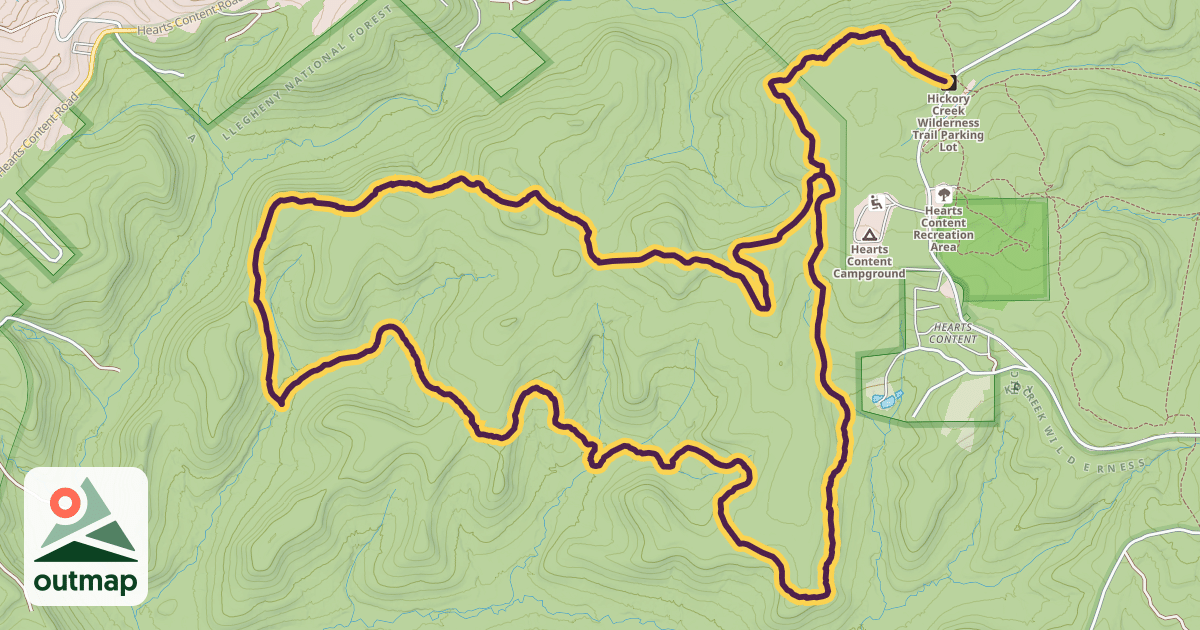 Map of Hickory Creek Wilderness Trail
