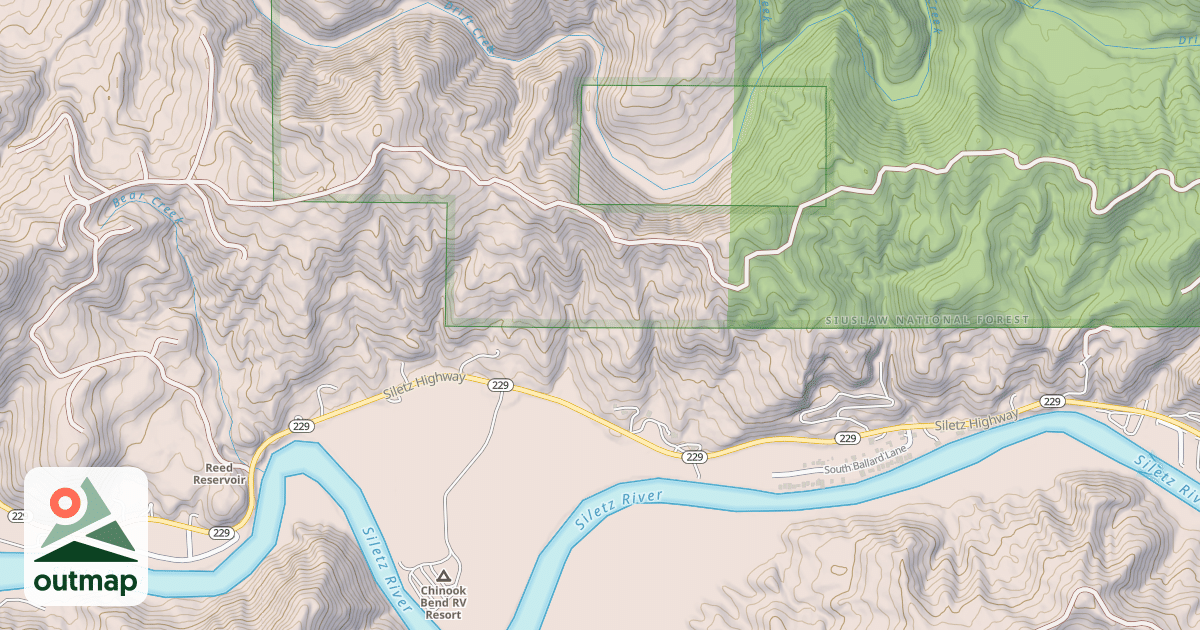 Map of SILETZ RIDGE