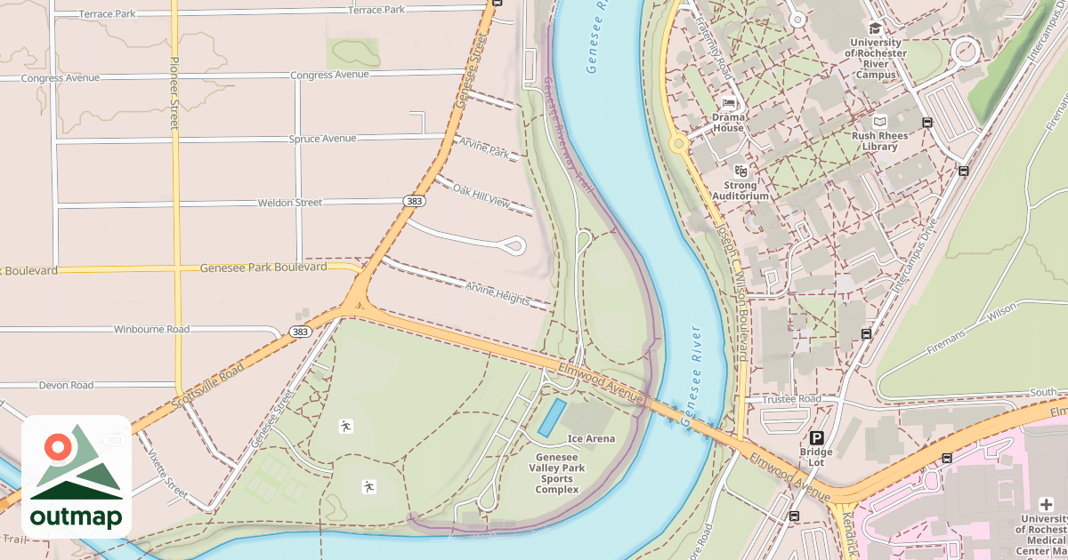 Map of Genesee Riverway Trail