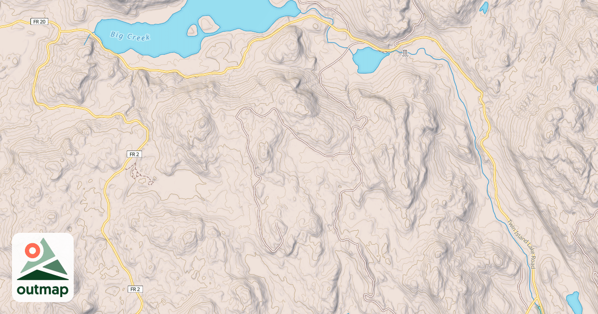 Map of TWIN ISLAND LAKE