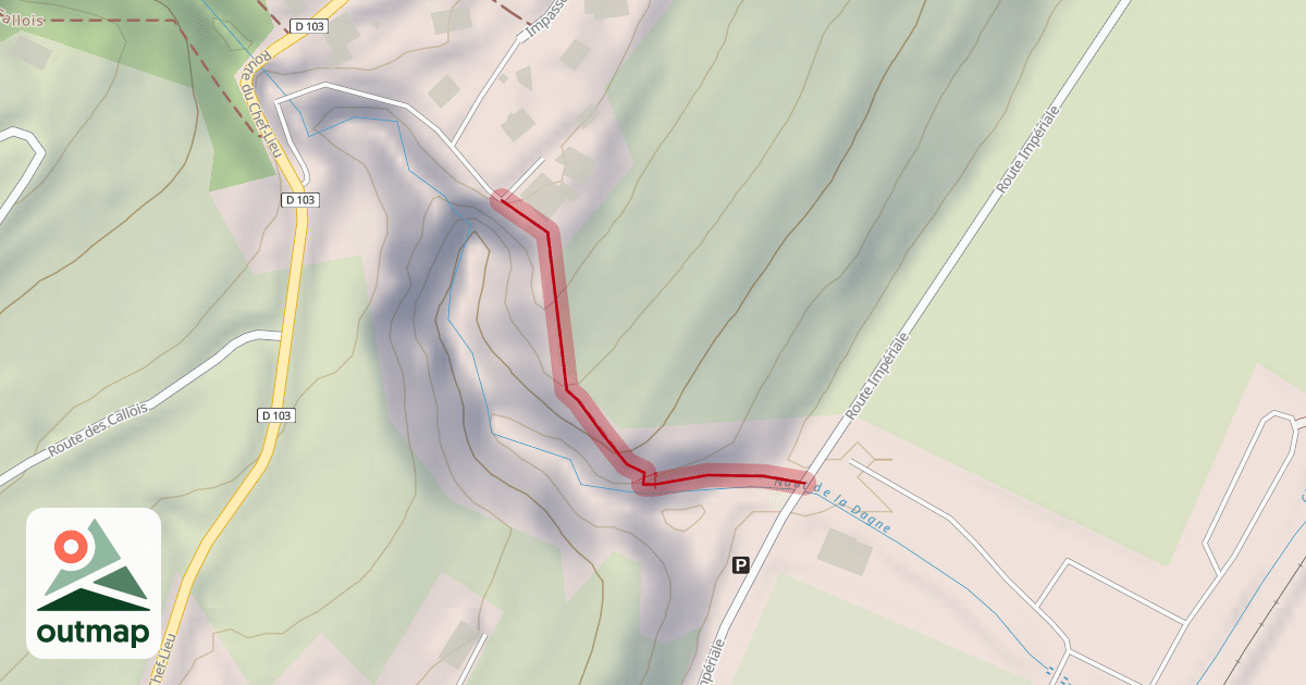Map of Chemin Rural des Curtets (du stade aux Pottons)