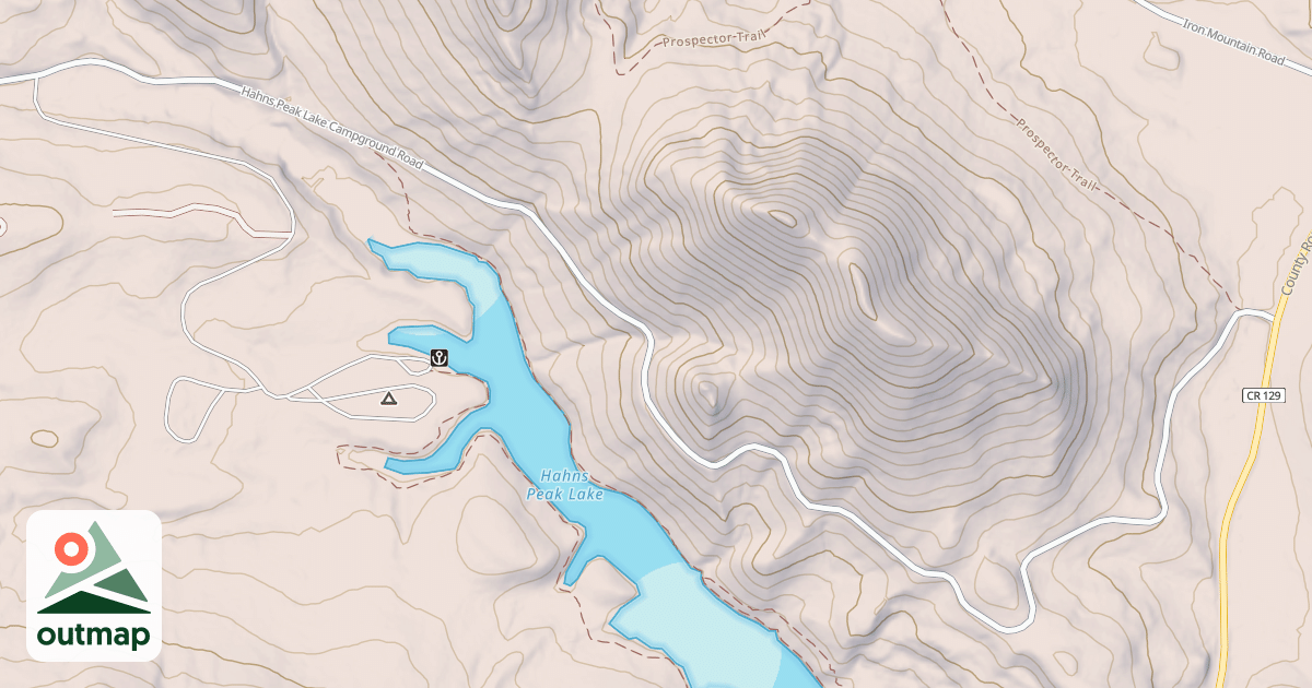 Map of HAHNS PEAK LAKE CG
