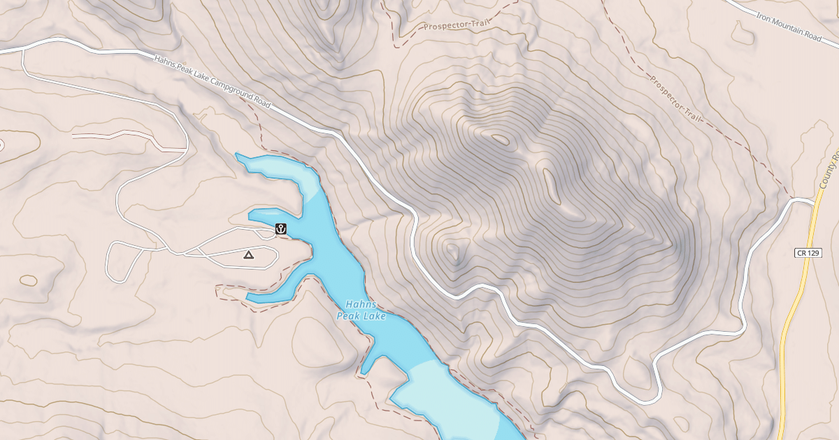 Map preview of HAHNS PEAK LAKE CG