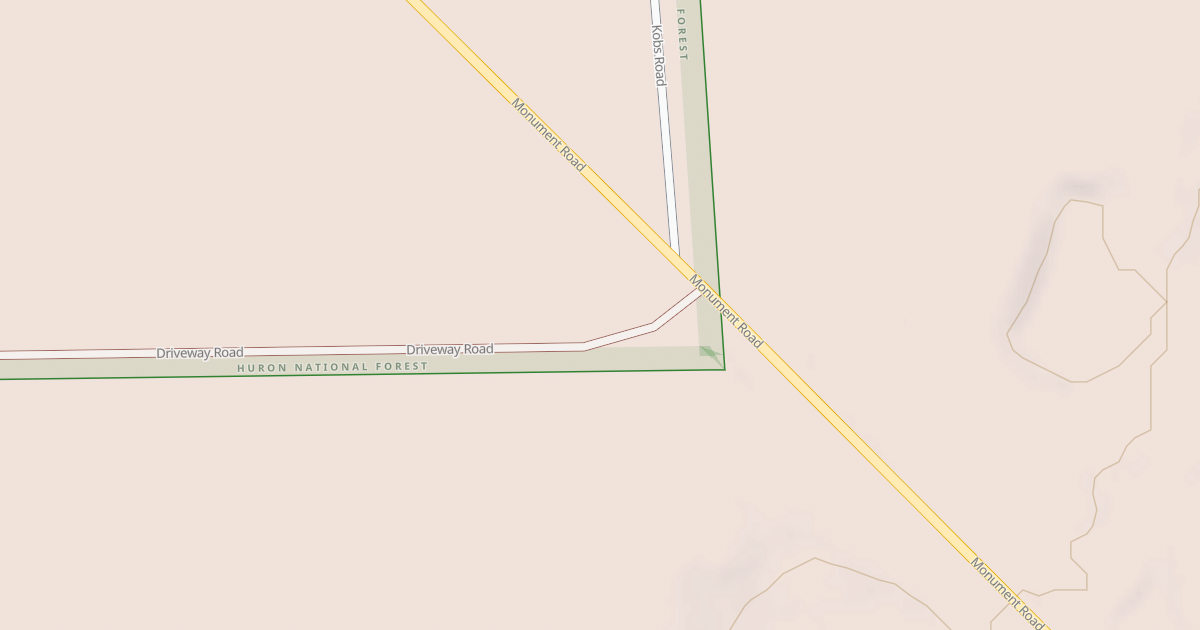 Map preview of MONUMENT RD SNOW TRAILHEAD