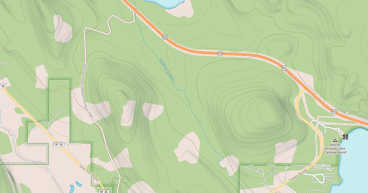 Map preview of DICKEY CREEK