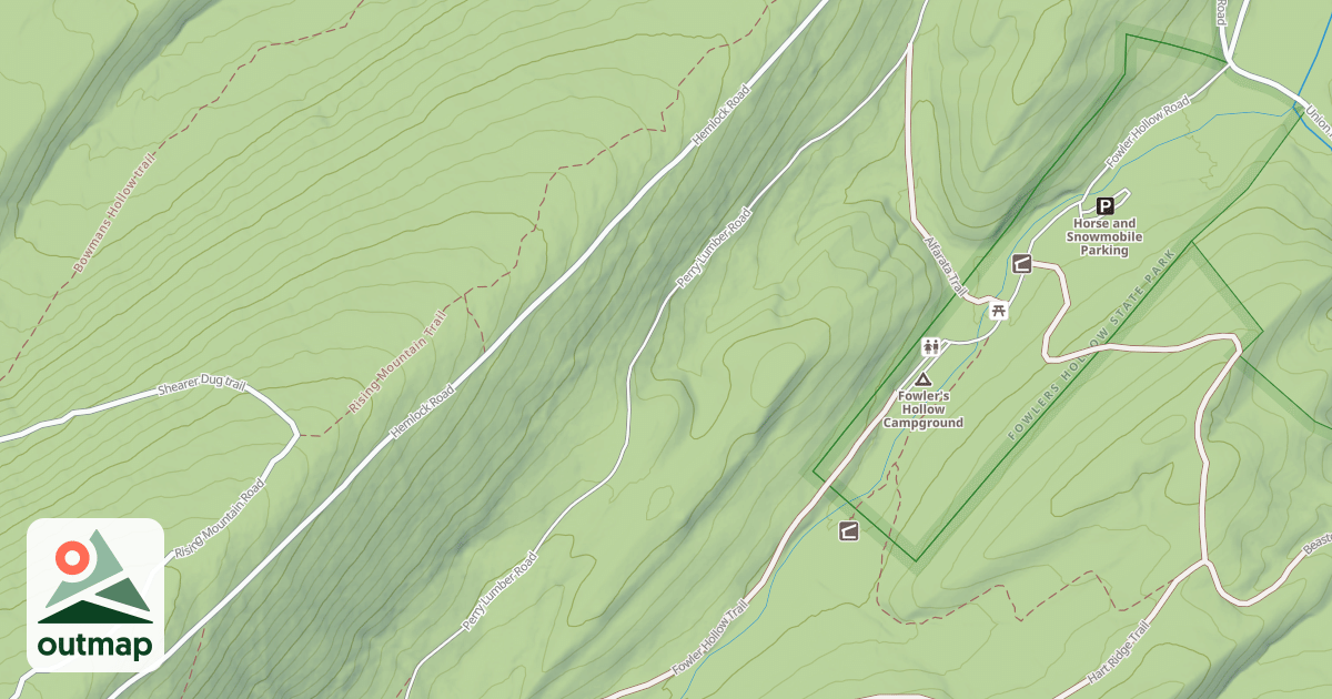 Map of Fowlers Hollow Trails