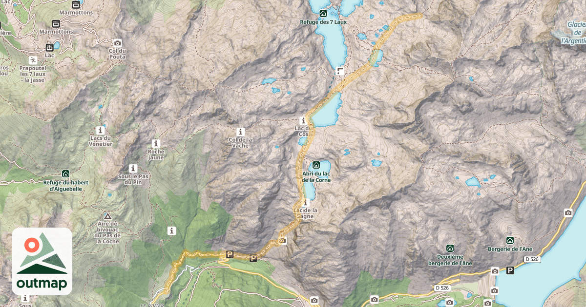 Map of Col de Mouchillon — Le Rivier d'Allemont