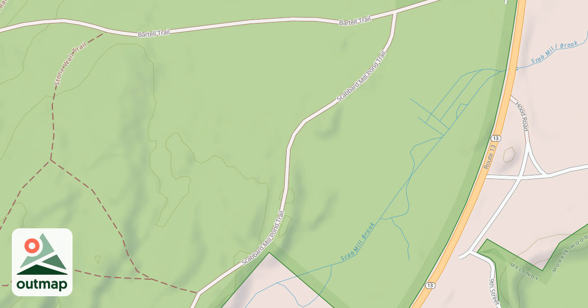 Map of Scabbard Mill Pond Trail