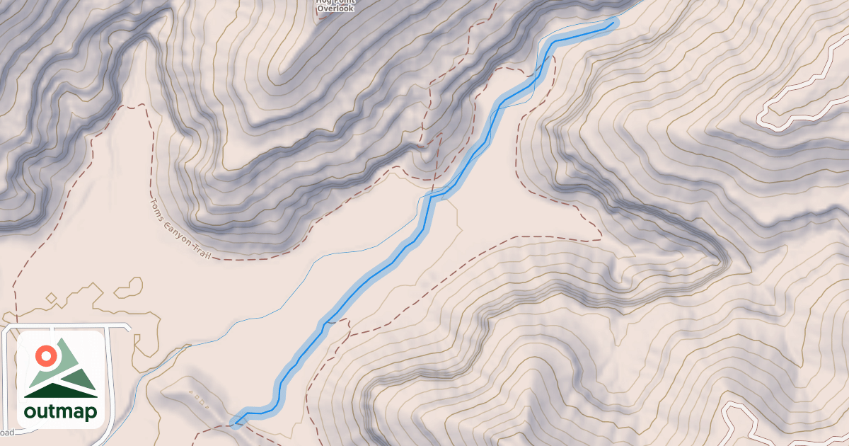 Map of Weeping Rock Trail