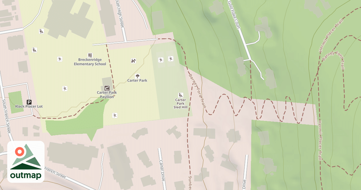 Map of Carter Park Sled Hill