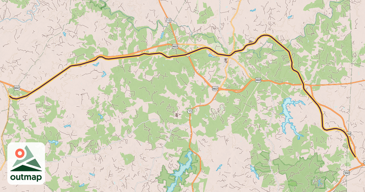 Map of High Bridge Trail in Cumberland